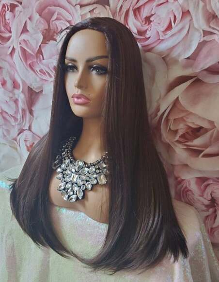 3x3 free part highlighted lace wig main image 4